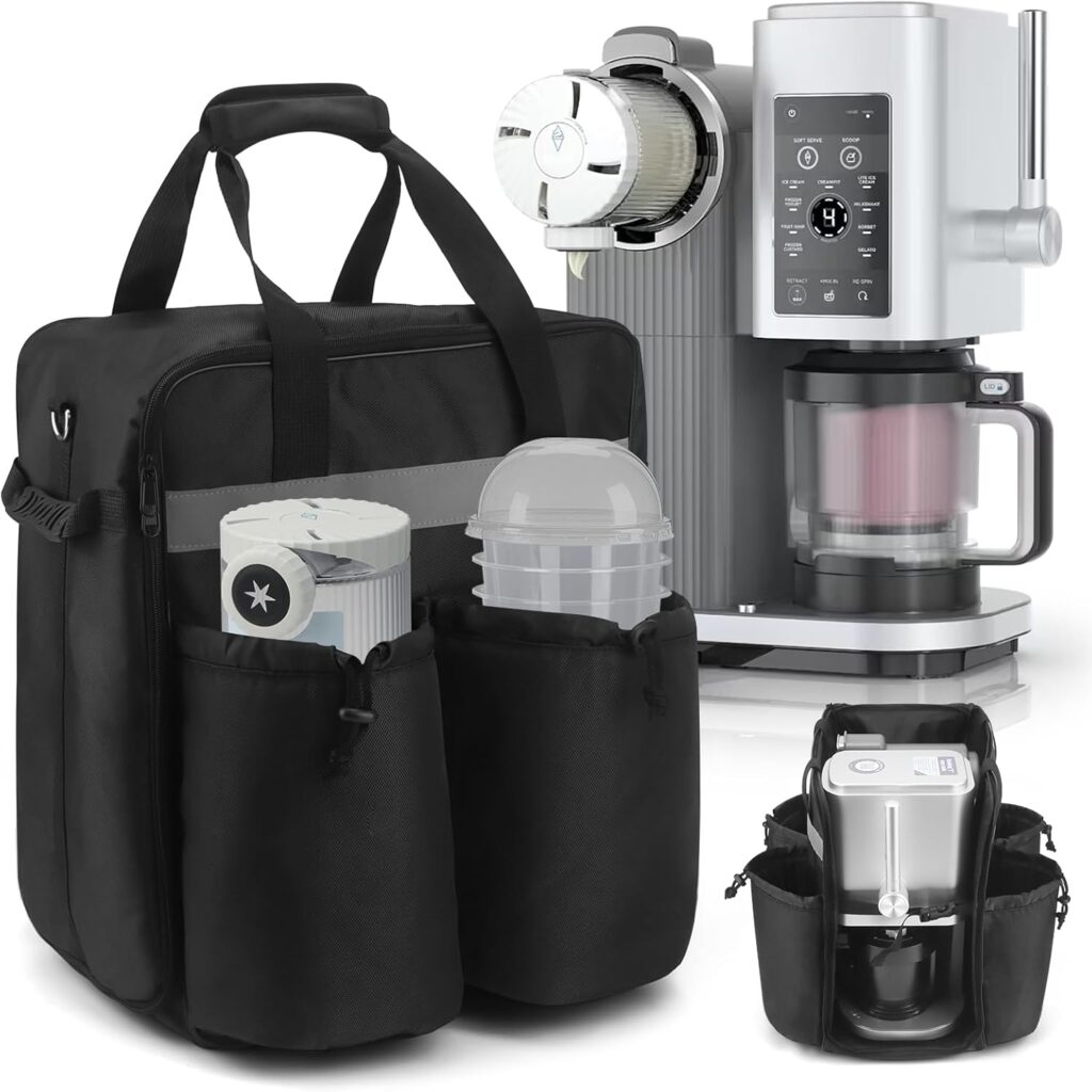 Waterproof Carrying Bag for Ninja Swirl by CREAMi NC701, Portable Travel Storage Bag for Ninja Swirl by CREAMi Ice Cream NC701, Side Opening for Easy Access to Machine