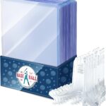 3×4 Collector Playing Hard Trading Cards Sleeves Plastic Case Cover Protector for Baseball Football Basketball Sport Cards with Mini Easels Display Stand Holder(30 Pieces)