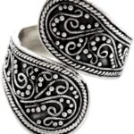 NOVICA Artisan Handmade .925 Sterling Silver Wrap Ring from Indonesia Bohemian Balinese Traditional ‘Together’