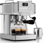 Espresso Machine 20 Bar, Stainless Steel Coffee Maker Professional Espresso Maker with Power Steam & LED Display for Home Barista, Americano, Latte, Cappuccino Maker, 1.8L Water Tank