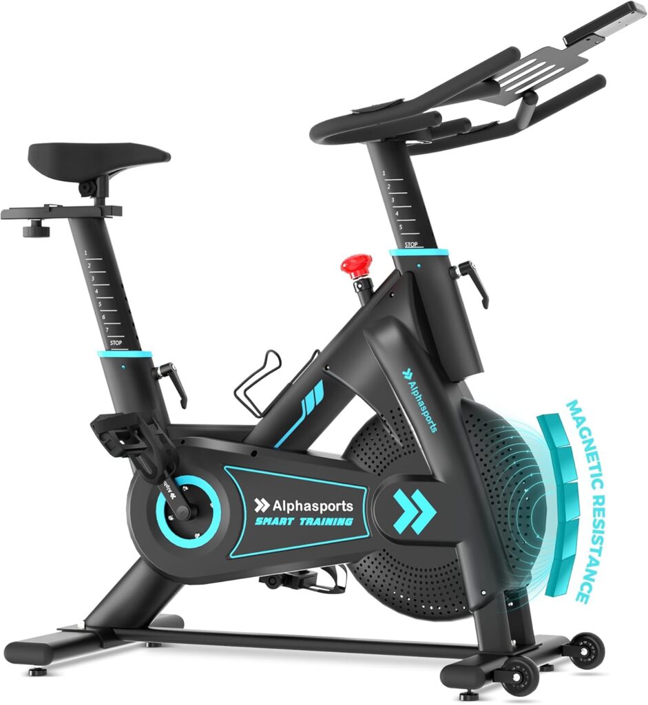 Exercise Bike, Adjustable Magnetic Stationary Bike for Home, Indoor Cycling Bike with Low Noise, Heart Rate Handle and LCD Monitor, Cycle Bike with 400lbs Weight Capacity