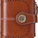 SENDEFN Small Womens Wallet Leather Bifold Card Holder RFID Blocking with Zipper Coin Pocket