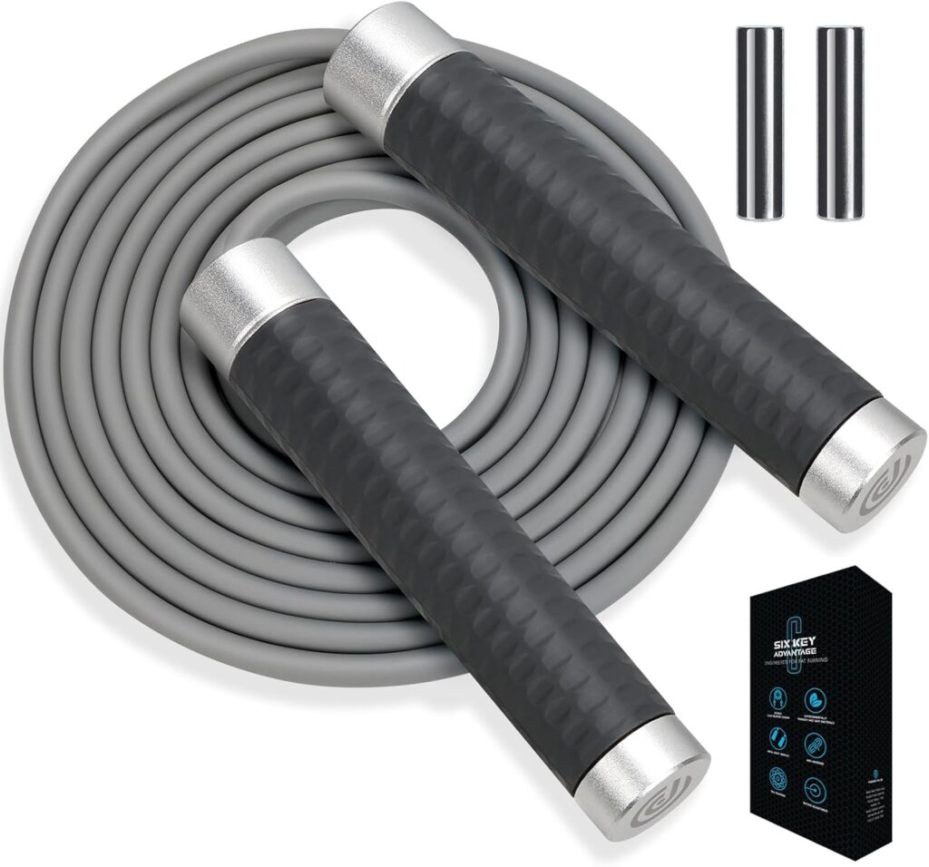 Weighted Jump Rope for Men,Women and kids(1LB), Jump Ropes for Fitness, Speed Skipping Rope, Gym,Indoor/Outdoor – Fitness, Workout, Boxing,crossfit