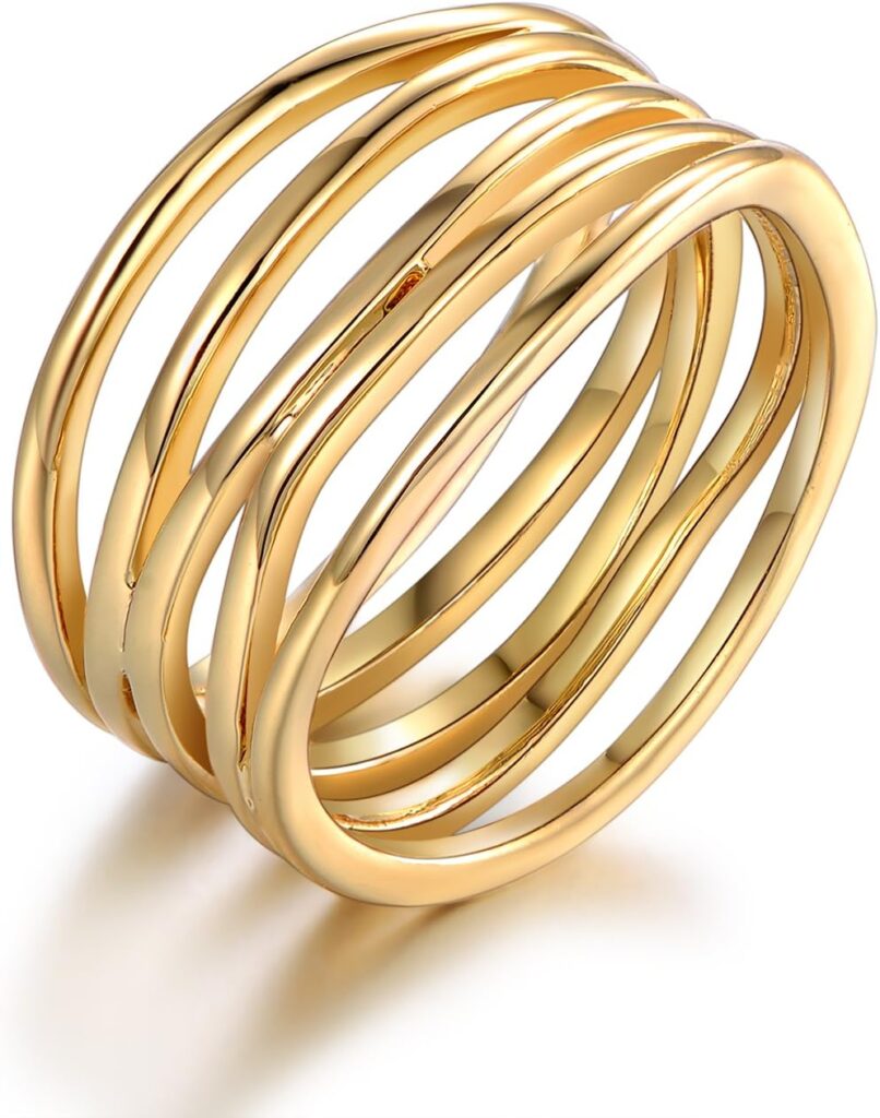 Barzel 18K Gold Plated Statement Ring For Women, Trendy Statement Ring, Sizes 5-10 – Made in Brazil