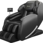 Real Relax 2025 Massage Chair Full Body, Zero Gravity SL-Track Shiatsu Massage Recliner with Heat, APP Control, Child Lock, Body Scan Bluetooth Foot Roller, Favor 06, All Black