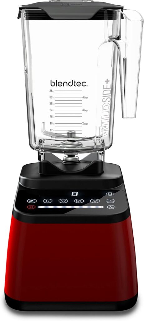 Blendtec Original Designer Series Blender and 90 Oz WildSide+ Jar – Kitchen Blender Bundle – Red