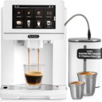 Zulay Magia Super Automatic Espresso Maker Machine with Grinder – 19 Fully Customizable Coffee Options, Auto Cleaning, Milk Foam System – for Latte, Cappuccino, Macchiato – Ultra LUX – White