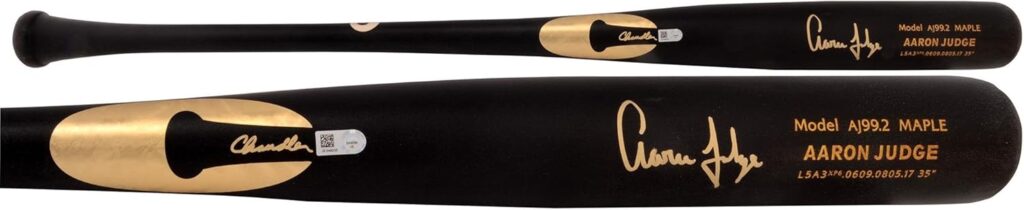 AARON JUDGE Autographed New York Yankees Chandler Game Model Bat FANATICS – Autographed MLB Bats