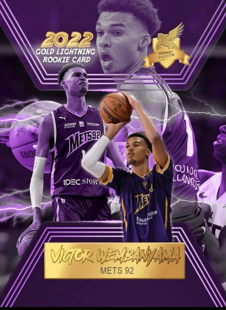 2022 VICTOR WEMBANYAMA Mets 92 CUSTOM MADE Basketball Novelty Rookie Card – Projected #1 Pick in 2023 NBA Draft – (Unbranded Novelty Card)