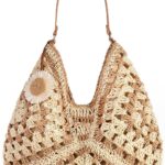 Women’s Straw Beach Bag: Vintage Hobo Shoulder Tote – Woven Handmade Summer Bag for Travel & Vacation