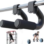 Neutral Grip Handles for Pull Up,1000 lbs Heavy Duty Steel Pull Up Handles,Ergonomic Portable Hooks for Barbell Row Deadlift Resistant Bands for Home Gym Fitness Enthusiasts-2 Pack