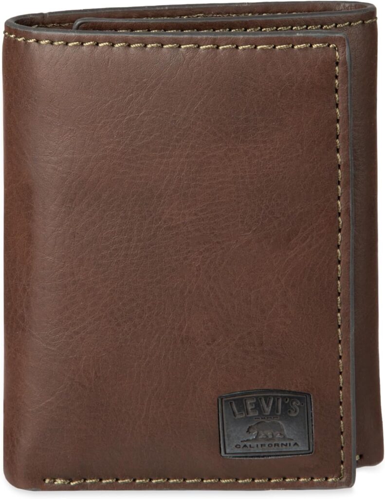 Levi’s Men’s Trifold Wallet-Sleek and Slim Includes Id Window and Credit Card Holder