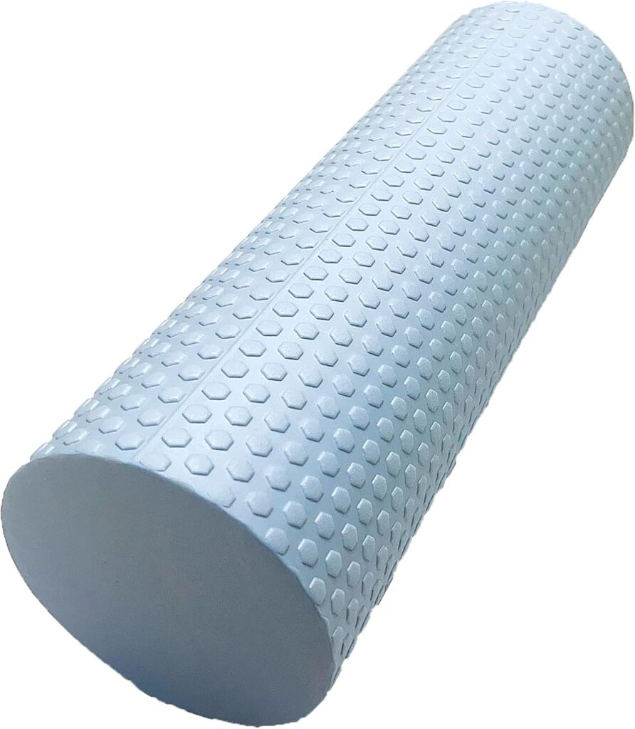 EVA Massage Roller, Recovery Foam Roller, Medium Density Light Blue Trigger Point Massage Roller for Deep Tissue Excercise, Physical Therapy, Muscle Restoration, 12″ X 4″ Round