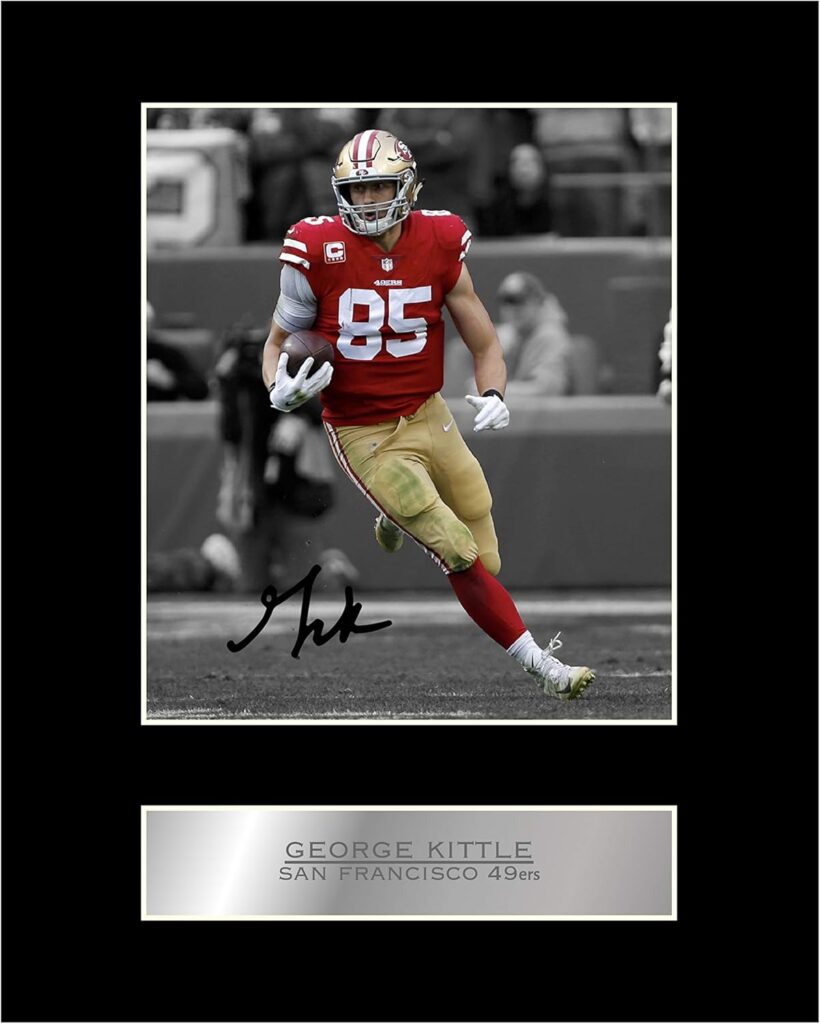 iconic pics George Kittle Print Signed Mounted Photo Display #05 Printed Autograph Gift Picture Print