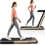 Goplus 2 in 1 Folding Treadmill, 2.25HP Superfit Under Desk Electric Treadmill, Installation-Free with Remote Control, APP Control and LED Display, Walking Jogging for Home Office