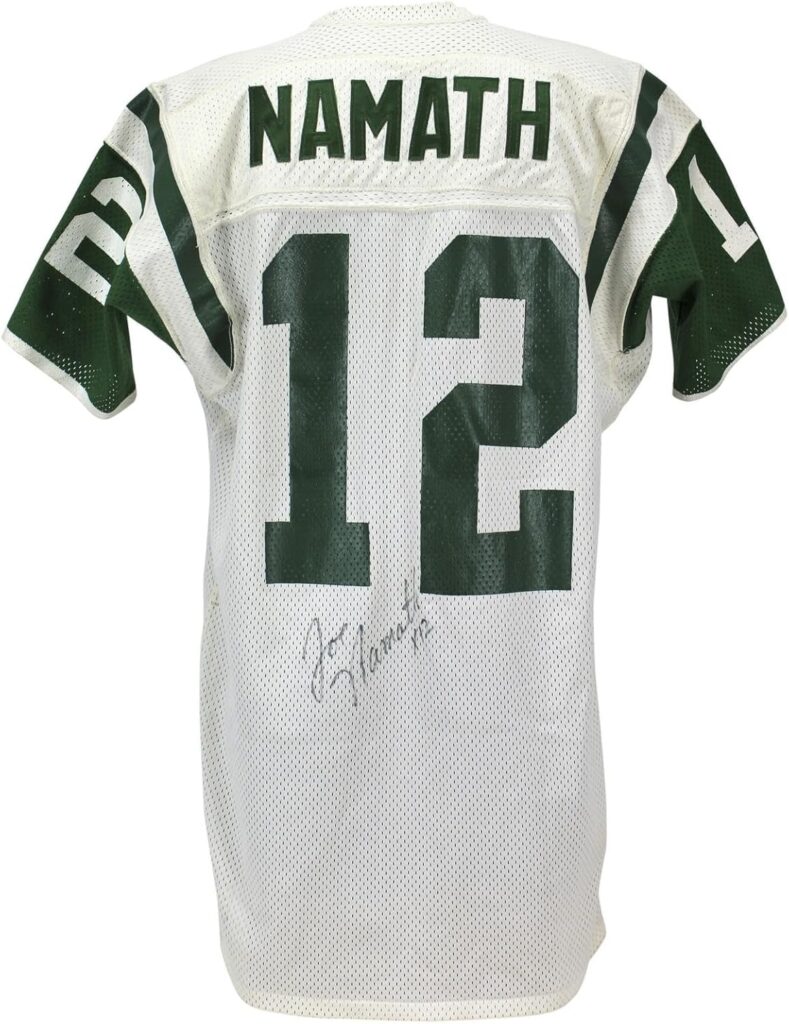 Jets Joe Namath Signed 1975-76 Game Used Jersey Graded A10! MEARS & BAS LOAs – NFL Autographed Game Used Jerseys