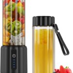 COKUNST Portable Blender – Small Smoothie & Shake Maker, 17 Oz (500ml) Personal Blender with 6 Blades, USB-C Rechargeable Mini Mixer with Extra Lid for Travel, Office, Gym