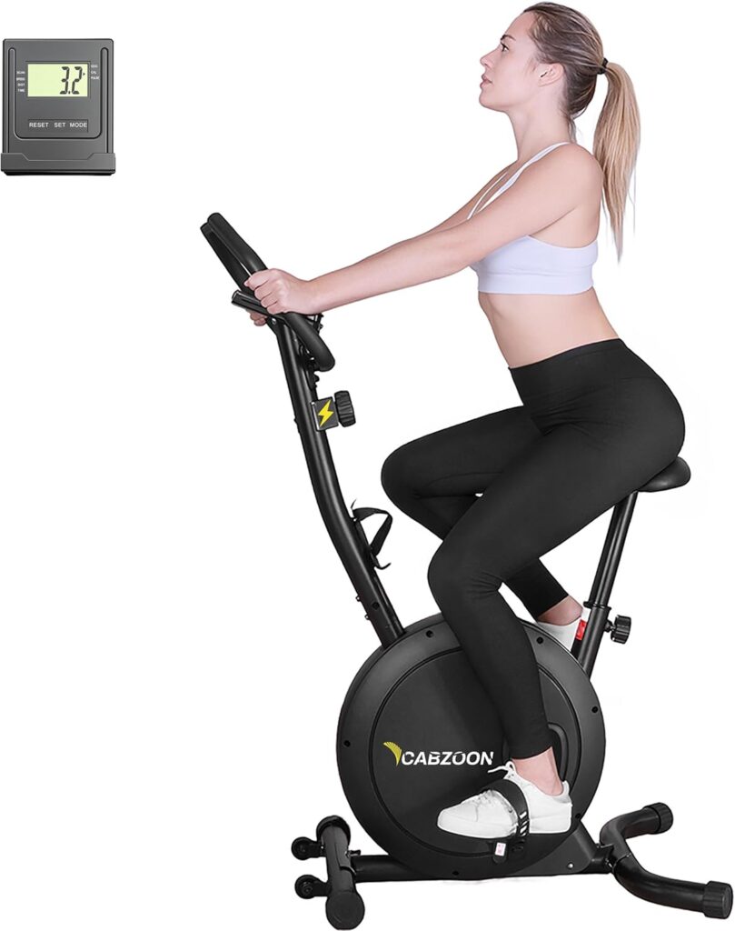 Exercise Bike Stationary Bikes for Home Adjustable Indoor Cycling Bike Magnetic Resistance Workout Bike Exercise Machine with Multi-Function Comfortable Seat, Black