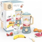 Speedy Monkey Smoothie Maker Blender Set – FSC Wooden Food Blender Toy for Kids, Pretend Play Kitchen Appliance, Role Play Toy Mixer for Toddlers, Fun Fruity Smoothie Playset to Make a Healthy Shake