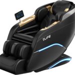 TLIFE Massage Chair Full Body, 160°Zero Gravity Recliner with Body Scan, 50″ SL-Track Shiatsu Massage Chair, Fixed Point Massage, Foot Rollers, 12 Auto Modes, Deep Yoga Stretch, Heating, Black