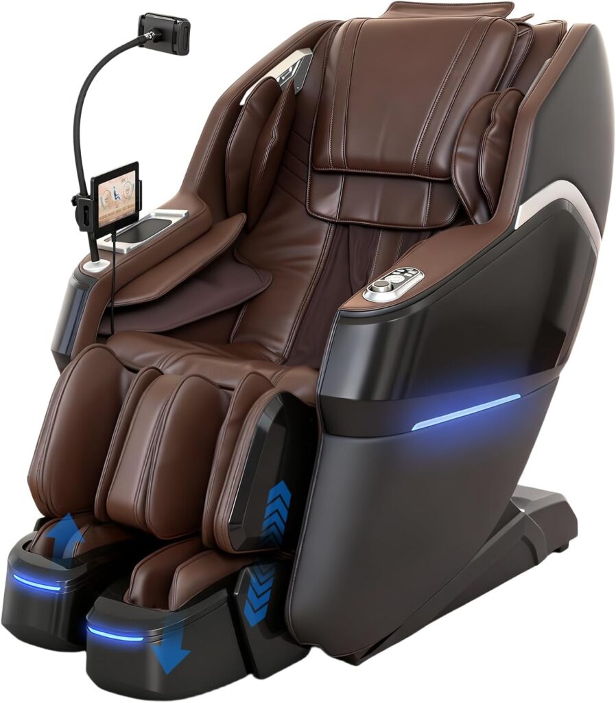 Space Walk & Ankle Stretch 4D Massage Chair Full Body, Unique 2026 Zero Gravity SL-Track Shiatsu Massage Chair Recliner, Electric Calfrest Extension & Foot Rollers, AI Voice Control S002 Black