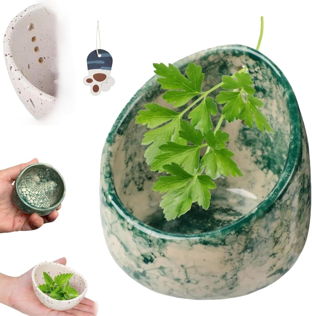 Pottery Herb Stripper Bowl, Handmade Ceramic Hamblin Brothers Herb Stripper Bowl with Multiple Hole Sizes, Quick Leaf Removal Tool for Separating Stems, Ideal for Cooking, Salads (B)