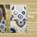 Handmade White Crochet Tote Bag – Floral Granny Square Design – Eco-Friendly Cotton Beach Bag, Boho Style Shoulder Bag for Women – Perfect for Travel, Shopping, Parties, and Daily Use