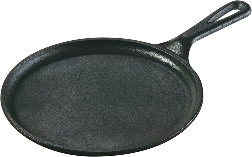 Lodge Cast Iron Griddle – 10.5 Inch Round Pre-Seasoned Griddle Pan for Pancakes, Tortillas, and More – Induction, Grill, Oven & Campfire Compatible – Made in USA, Non-Toxic, PFAS-Free