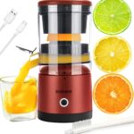 Citrus Juicer Machines Rechargeable – Portable Juicer with USB and Cleaning Brush for Orange, Lemon, Grapefruit