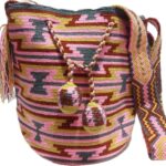 Handmade Wayuu Crochet Tote Bag, Woven Mochila, Colombian Tribal Bag, Beach Bag