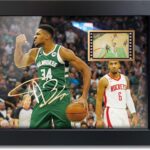 sufenvera Basketball Fans Poster – Print Signed Giannis Antetokounmpo Framed Mini Film Photo Display,Great Birthday Christmas Gifts for Boys/Men 8×6 Inches