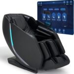 4D Smart Massage Chair Full Body Zero Gravity Massage Chair Recliner,15+ Scene-Customized Massage Mode,Dual SL Massage Back Calf Heat Upgraded Animated Touchscreen App Control Large Size Black