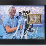 sufenvera Signed Erling Haaland Framed Poster,Erling Haaland Film Photo Collage Display,Gifts for Soccer Fans on Birthday Christmas 8×6 Inches