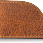 Genuine Bison Leather Wallets for Men – RFID Blocking Curved Front Pocket Design w/ 3 Card Slots, Full Billfold Section & More – Slim Wallets for Men (Brown)