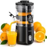 Keerain Electric Orange Juicer, Hand-Free Citrus Juicer Machine with Cleaning Brush, High-Performance Automatic Juice Squeezer for Lemon, Lime, Grapefruit, Pomegranate, Easy to Clean & Use