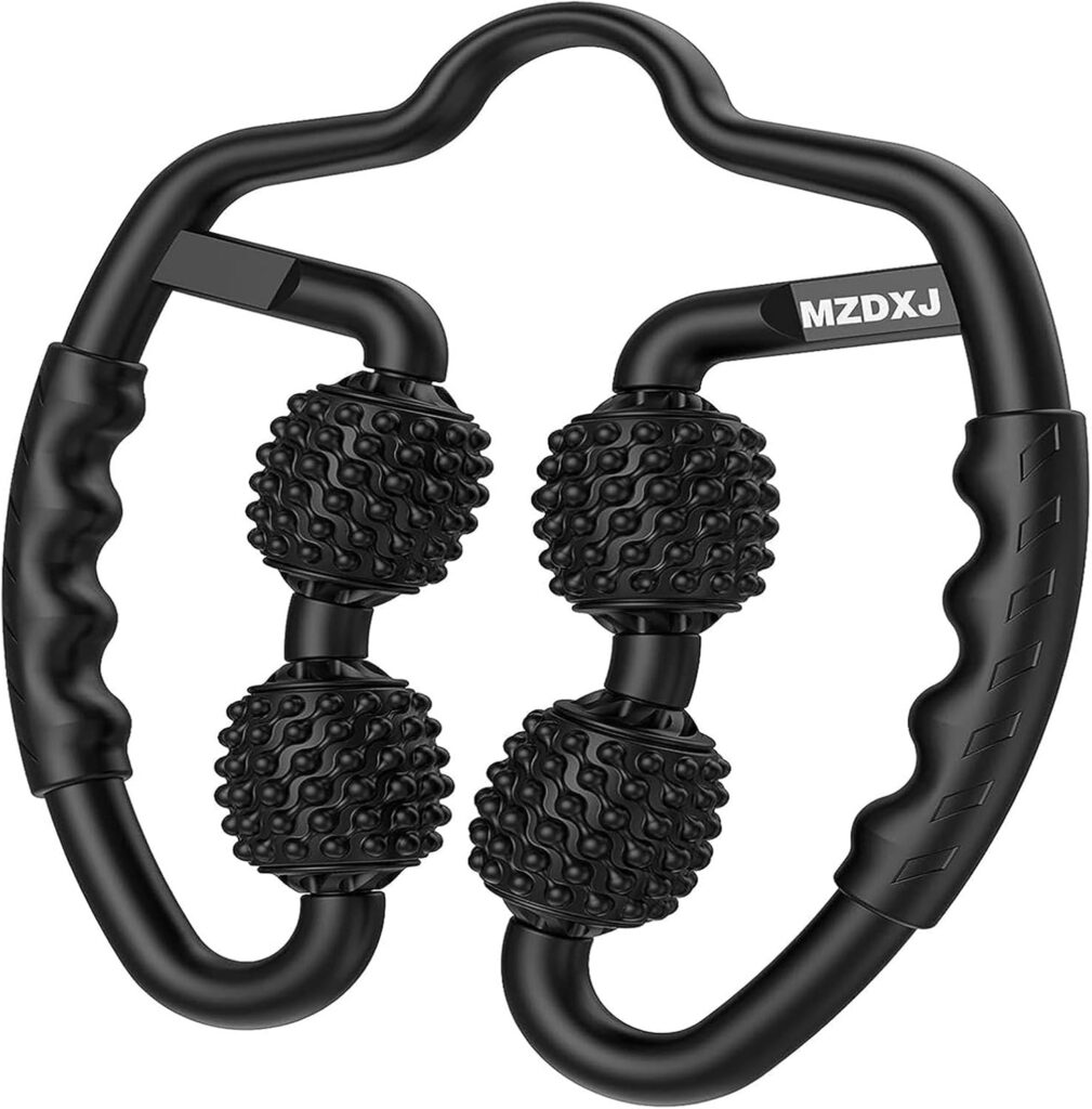 Cellulite Massage Tool Muscle Roller – Deep Fascia Massager & Dimpled Skin Remover for Legs, Thighs & Buttocks – Anti-Cellulite Roller, Smooth Skin, Pain Reliefs Black(Black – 4 Wheel)