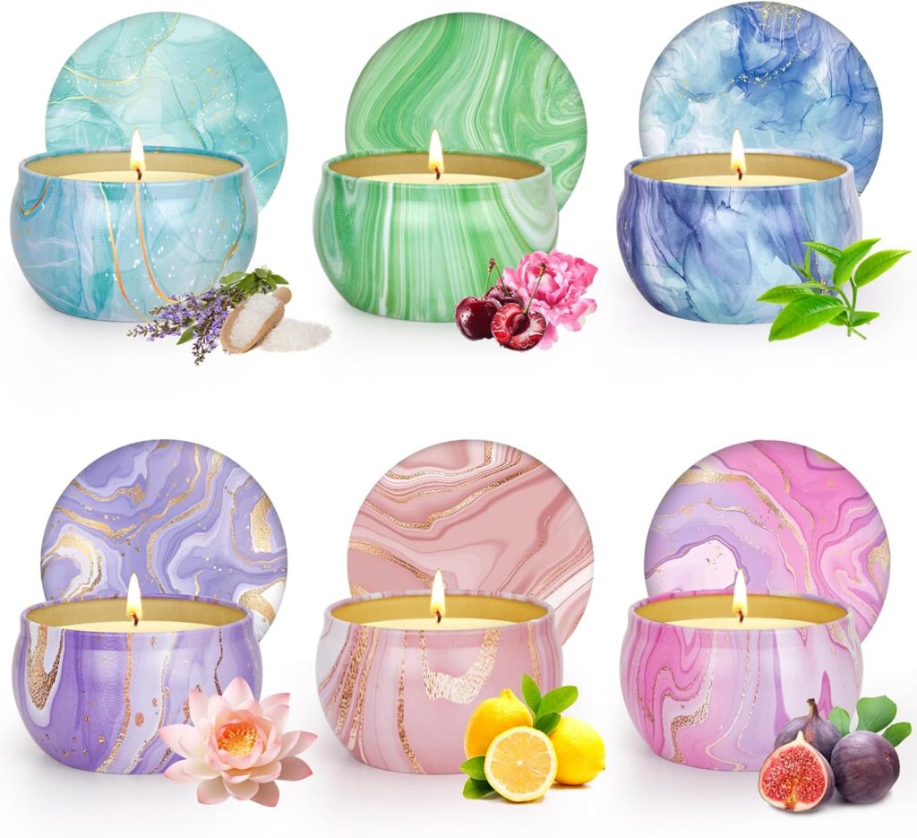 Candles Gifts for Women, 6 Pack Scented Candles for for Home Scented, Natural Soy Wax Aromatherapy Candle Gift Set for Christmas, Friends Birthday, Mothers Day, Teacher Appreciation Gifts