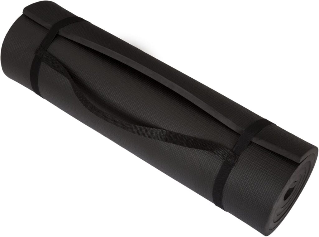 Yoga Mat – Double Sided Workout Mat – 71×24-Inch Exercise Pad for Home Gym Fitness or Pilates with Carrying Strap by Wakeman
