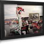 ORIMAMI Signed Lewis Hamilton Poster Wooden Framed Photo Art Decor,with 1x35mm G P 2020 Film Display,Cool Collectible Gifts for Formula One Racing Fans – 8×6 Inches
