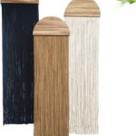 FZHLR Macrame Wall Hanging Large Colorful 3 pcs Semi circle Yarn Tapestry Home Boho Wall Decor Headboard Bedroom Nursery Living Room Apartment Wall Art Birthday Gift Xmas Black Brown White