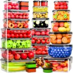 54 Pcs Food Storage Containers with Lids Airtight, (27 Containers &27 Lids) Reusable BPA-Free Plastic Food Containers for Kitchen Organization, Leak Proof Freezer/Microwave Safe Meal Prep Lunch Boxes