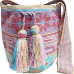 Handmade Wayuu Crochet Tote Bag, Woven Mochila, Colombian Tribal Bag, Beach Bag
