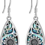 POPLYKE 925 Sterling Silver Tree of Life Dangle Earrings for Women Fashion Abalone Shell Jewelry Gifts for Mom Sister Friend Birthday