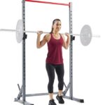 Sunny Health & Fitness Multifunctional Strength Training Home Gym – Complete Workout Equipment with Training Attachments, Optional Squat Stand, Power Rack Cage, Adjustable Incline Bench