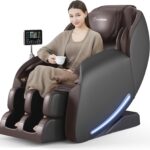 Real Relax 2025 Massage Chair Full Body,Zero Gravity 3D SL Track Shiatsu Massage Recliner with Body Scan,Thai Stretching and APP Control,Office and Home Use,Brown