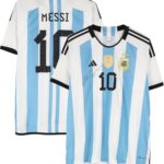 Lionel Messi Argentina National Team Autographed 2024 adidas Replica Jersey – Front Signed – World Cup Champions Patch – Autographed Soccer Jerseys