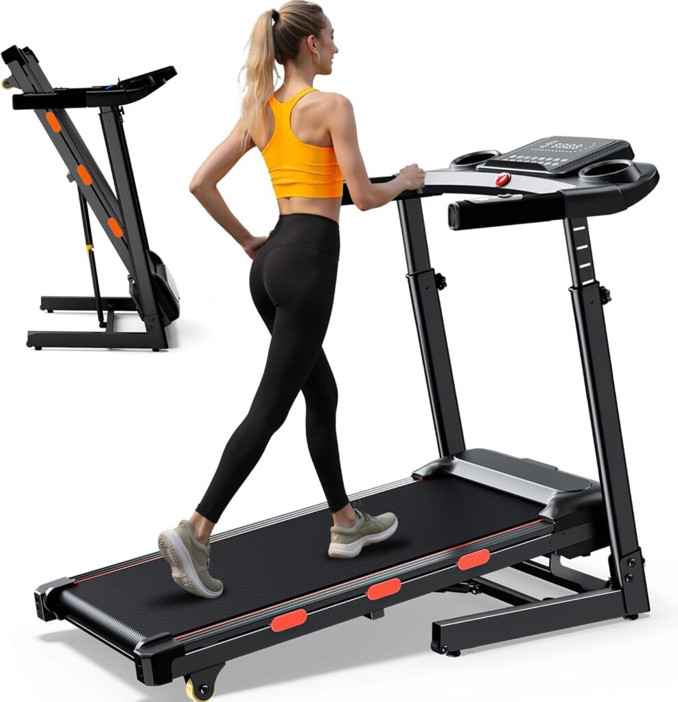15% Auto Incline Treadmill for Home, Double Deck Treadmills with Incline,3.5HP Treadmills with Incline, Support Handrail/Console/App Control, Portable Treadmill Running Machine for Small Spaces