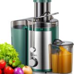Juicer Machine, 800W Centrifugal Juicer Extractor with Wide Mouth 3” Feed Chute for Fruit Vegetable, Easy to Clean, Stainless Steel, BPA-free (Green)