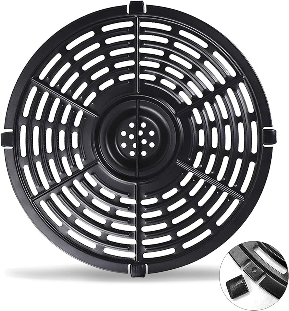 Air Fryer Accessories for Chefman TurboFry 3.6 QT Air Fryer, 7.87 inch Round Non-Stick Air Fryer Grill Pan Grill Plate Crisper Plate Tray Rack Replacement Parts for Ultrean4.2 QT Emeril Lagasse 4 QT