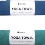 Eunzel 2 Pack Hot Yoga Towel with Grip Dot, Non Slip Yoga Mat Towe Sweat Absorbent Towel for Hot Yoga,Bikram, Pilates and Fitness 72″ x 24″, Dark Cyan/Steel Blue